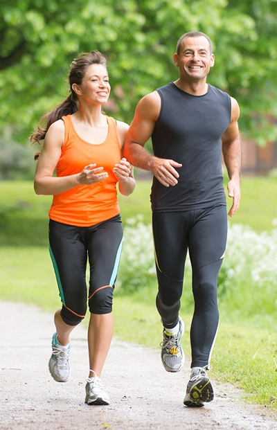 Two persons jogging
